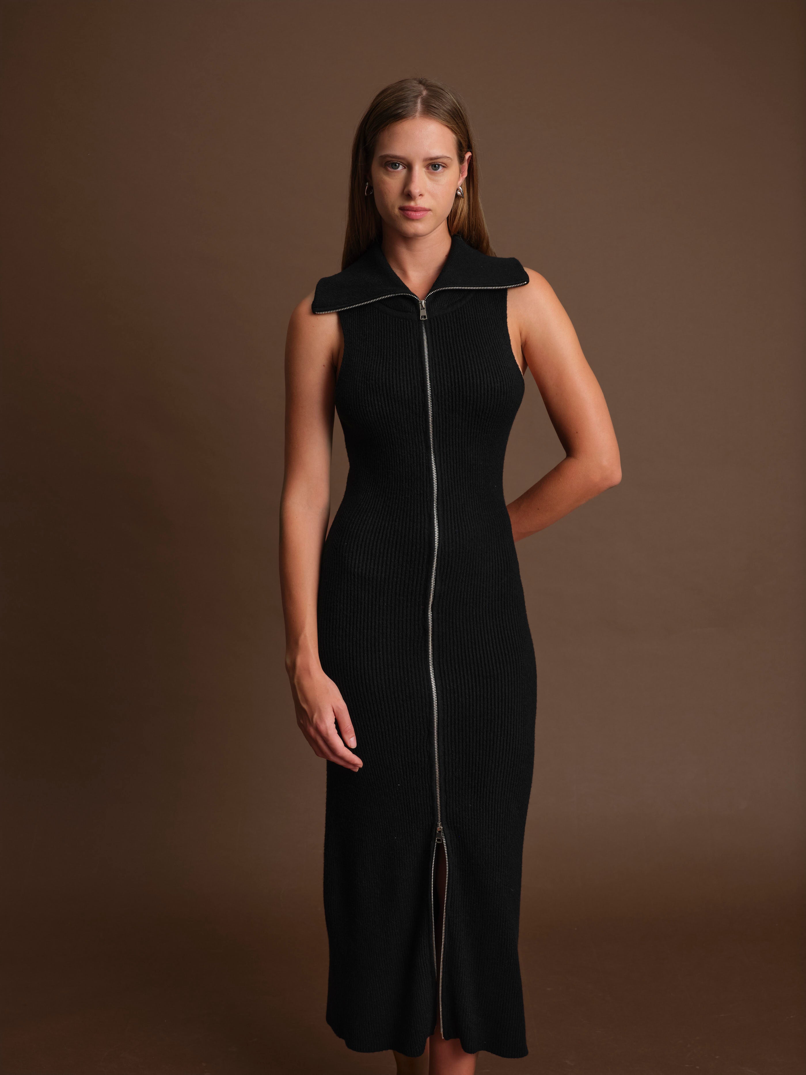 PAUL ZIP UP KNIT DRESS