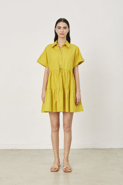 mustard yellow shirt dress TILDA SHIRT MINI DRESS