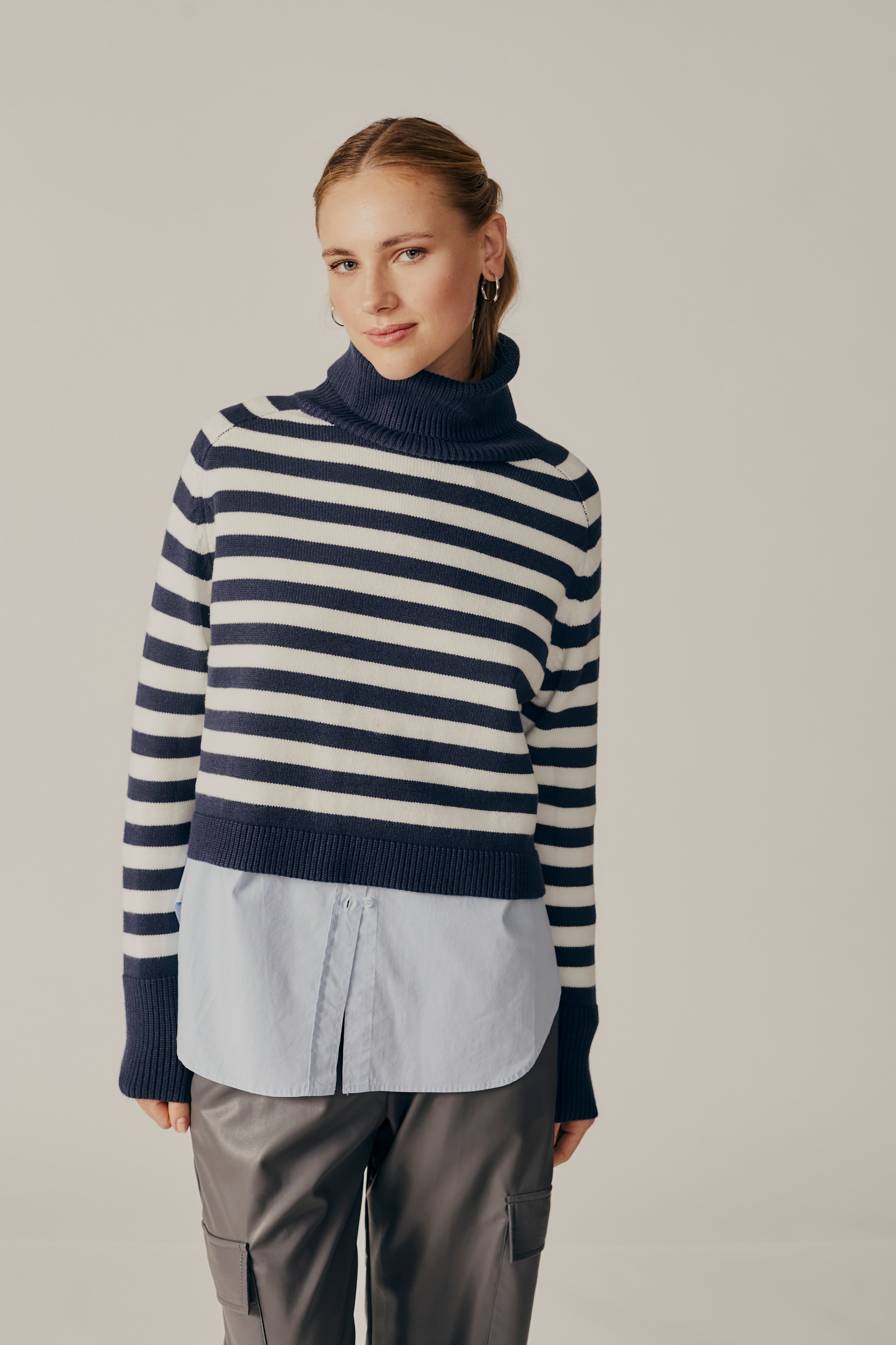 PUGLIESE STRIPED TURTLENECK SWEATER