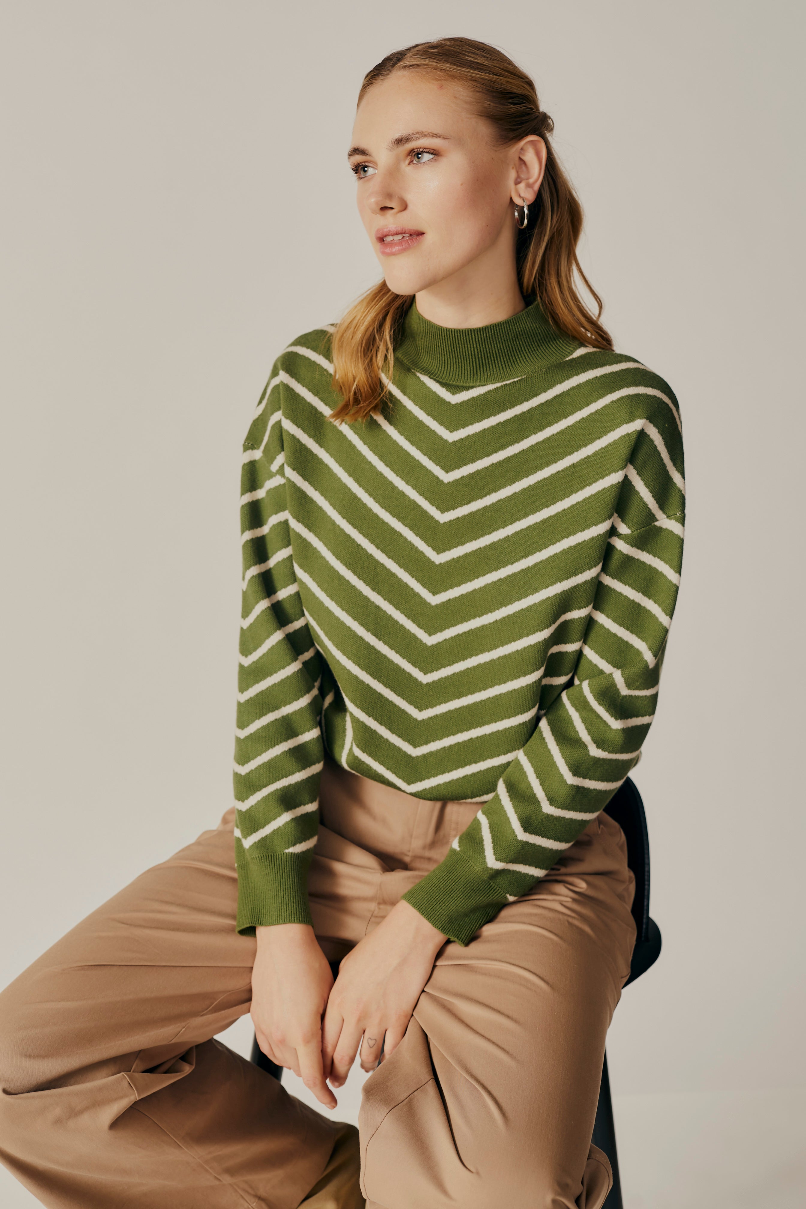 WEIGELA STRIPED TURTLENECK SWEATER