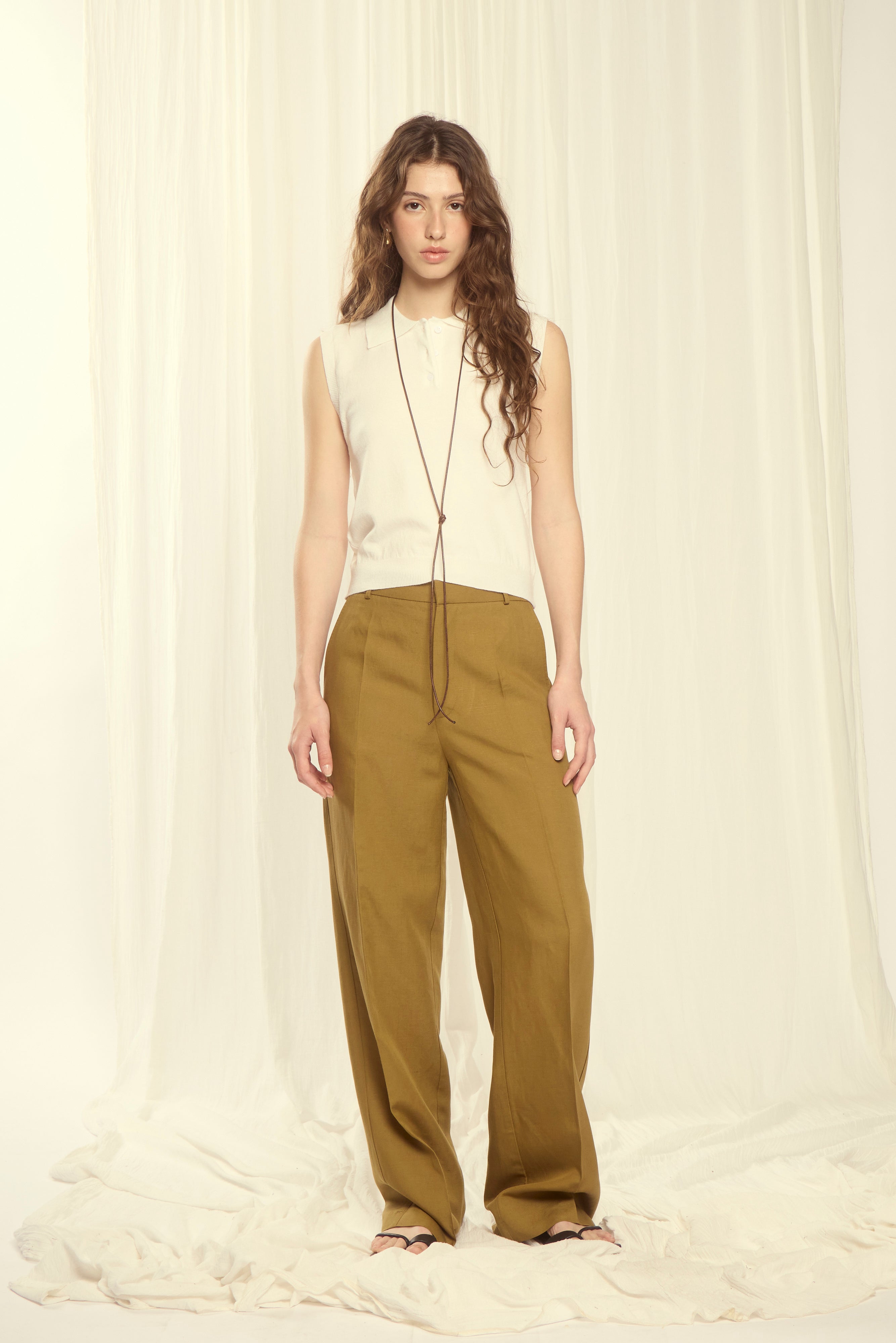 CASSIO KNIT POLO TOP