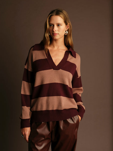 【新品タグ付き】någonstans knit polo pullover 9307DWINEWITHNOUGAT_3_grande.