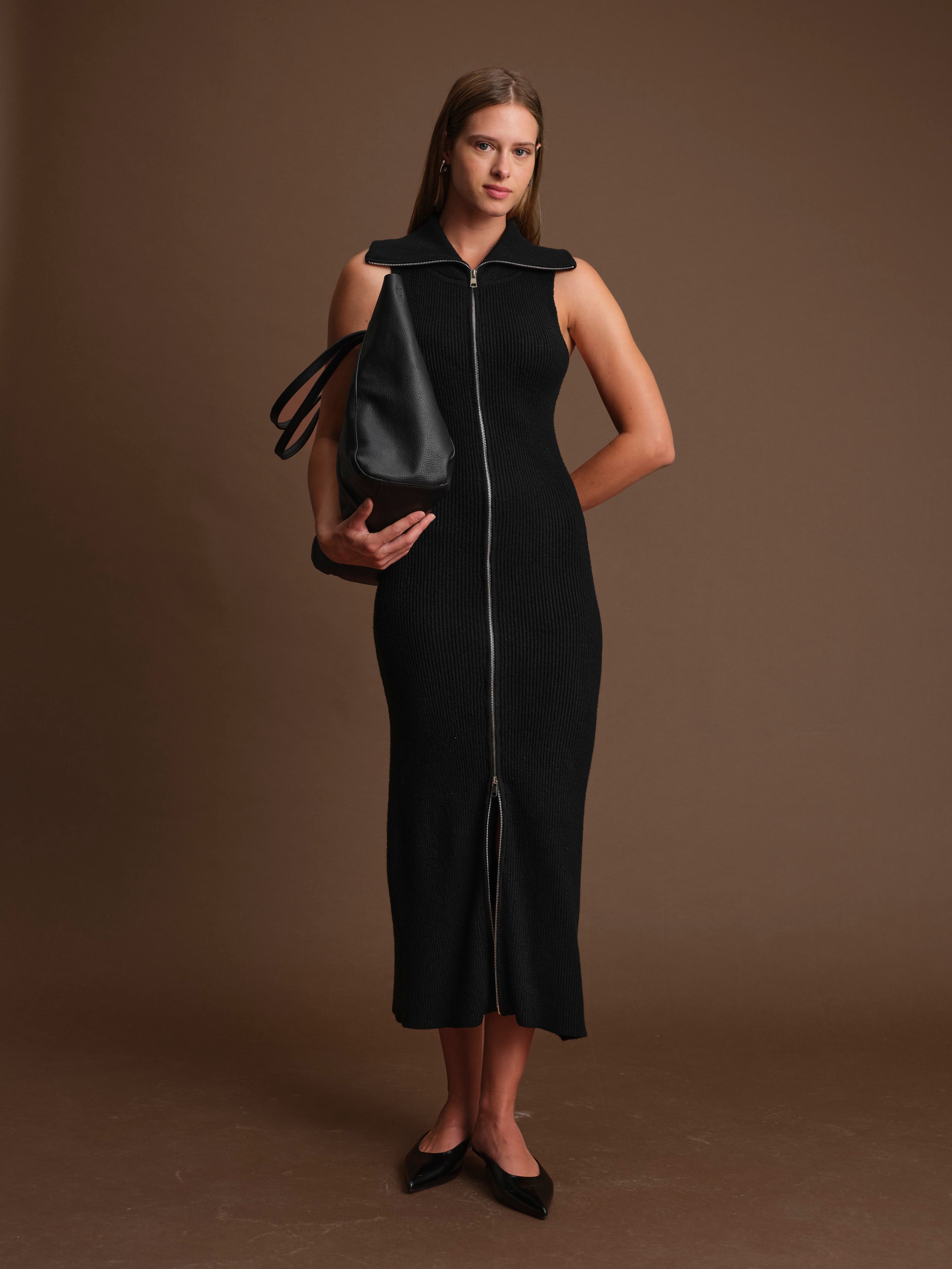 PAUL ZIP UP KNIT DRESS