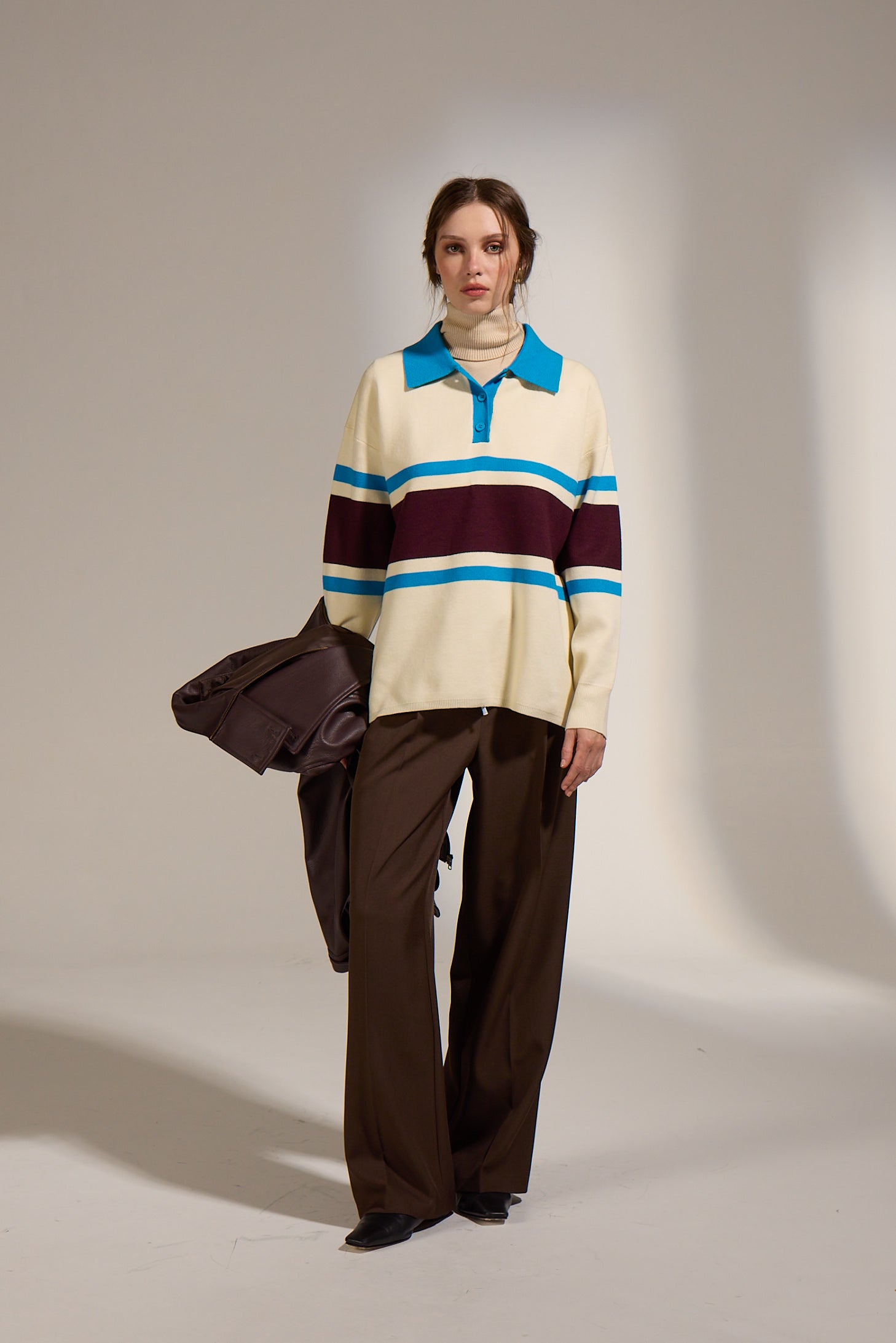 RADIOHEAD STRIPED POLO SWEATER
