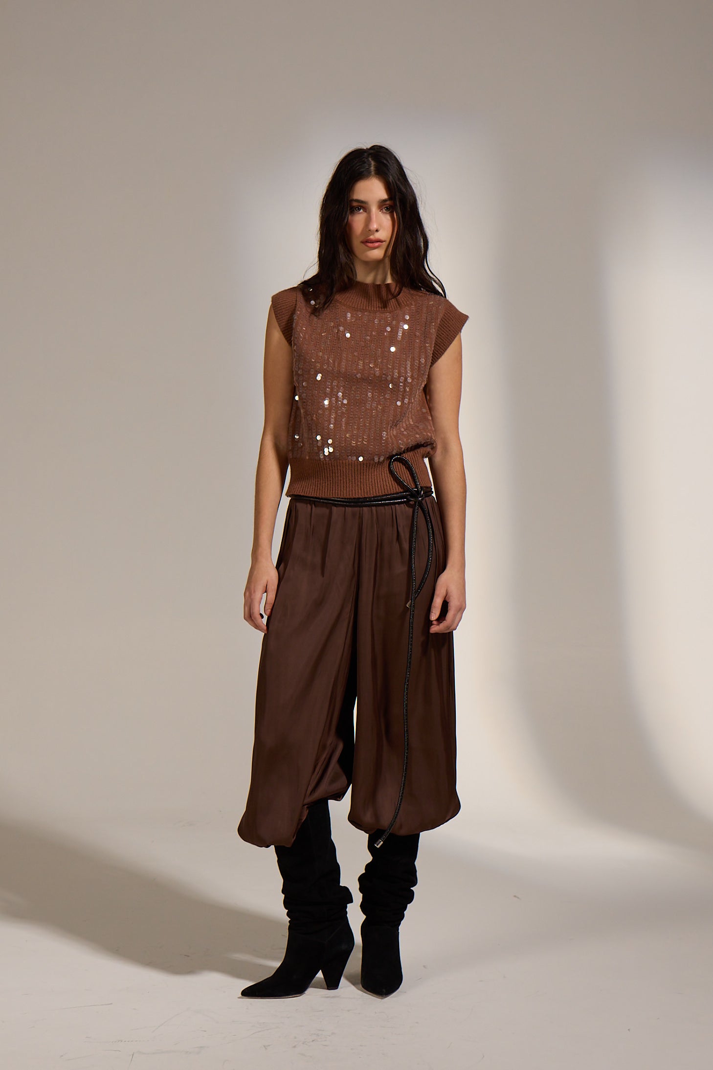 TARA SEQUINED KNIT VEST
