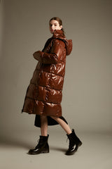Dèluc long puffer with detachable hood