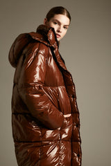 Dèluc long puffer with detachable hood
