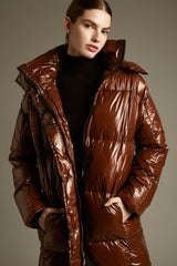 Dèluc long puffer with detachable hood
